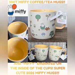 NWT MIFFY SPRING MUGS! ADORABLE DESIGN! “MIFFY” ENGRAVED INSIDE THE CUP! 5 ⭐️’S!